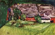Egon Schiele, Peasant Homestead in a Landscepe